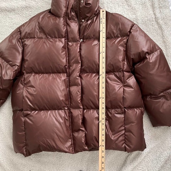 Lit Activewear New High Collar Oversize Loose Down Jacket in Brown Women Size M - Picture 8 of 16